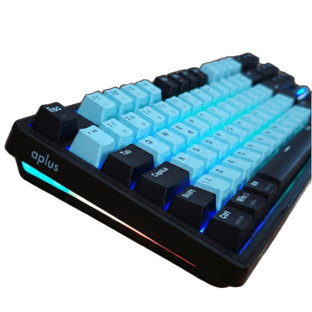 Teclado Gamer Mecânico RGB Aplus Iara Switch Red Gasket 80% Obisidian Aqua - AK400A