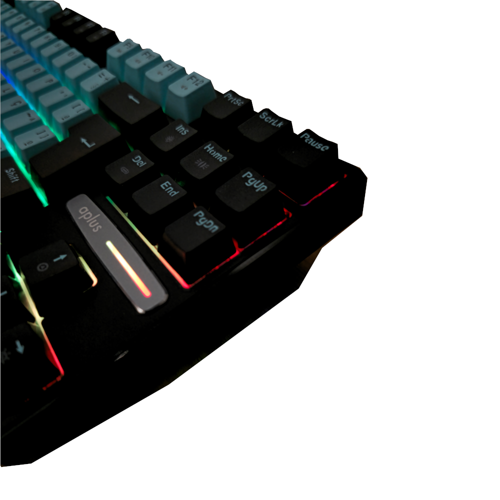 Teclado Gamer Mecânico RGB Aplus Iara Switch Red Gasket 80% Obisidian Aqua - AK400A