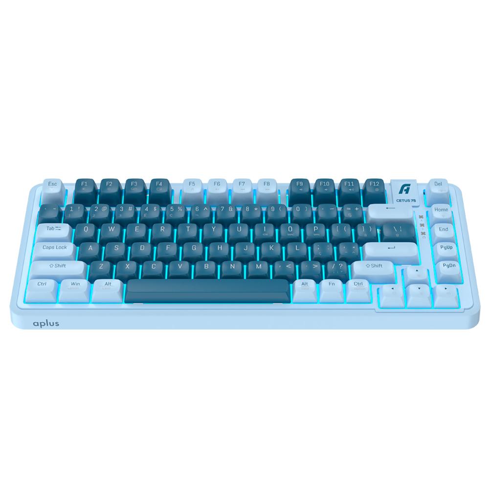 Teclado Gamer Mecânico Aplus Cetus 75 Switch Red Hotswap Led Azul - AK200