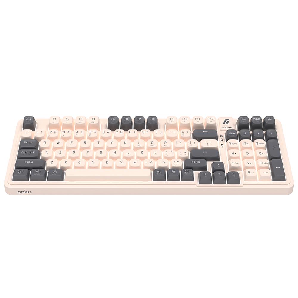 Teclado Gamer Mecânico Aplus Cetus 98 Led Branco Switch Red Hotswap 98% - AK300