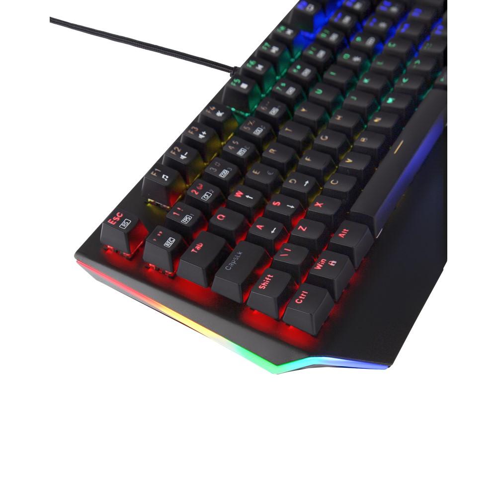 Teclado Gamer  Mecânico APlus Mizu Rainbow Switch  Blue Outemu  Preto - AP-KB-3989