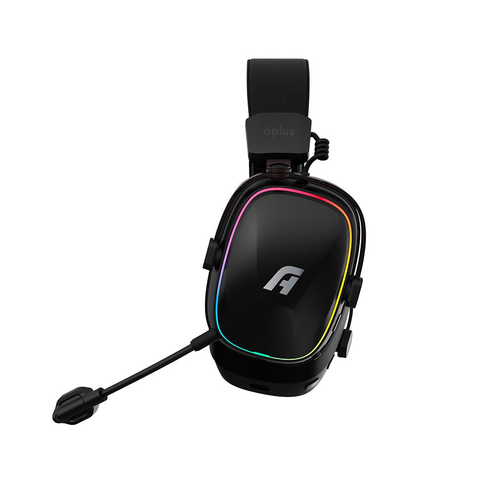 Headset Gamer Sem fio  Aplus Atis Pro, 7.1 Wireless, RGB - Preto