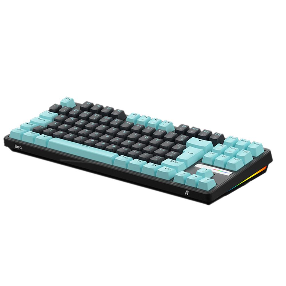 Teclado Gamer Mecanico Rgb Aplus Iara Switch Blue Gasket 80% Obisidian Aqua - AK400