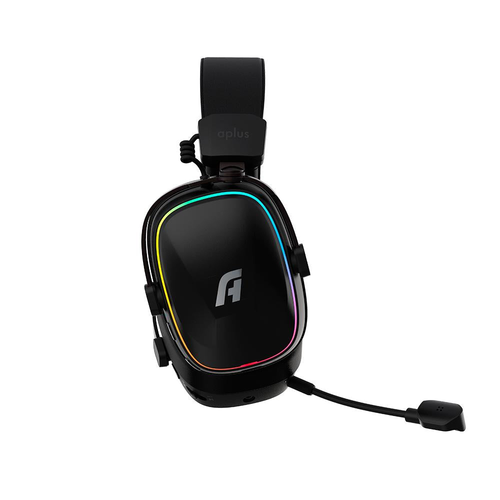 Headset Gamer Sem fio  Aplus Atis Pro, 7.1 Wireless, RGB - Preto