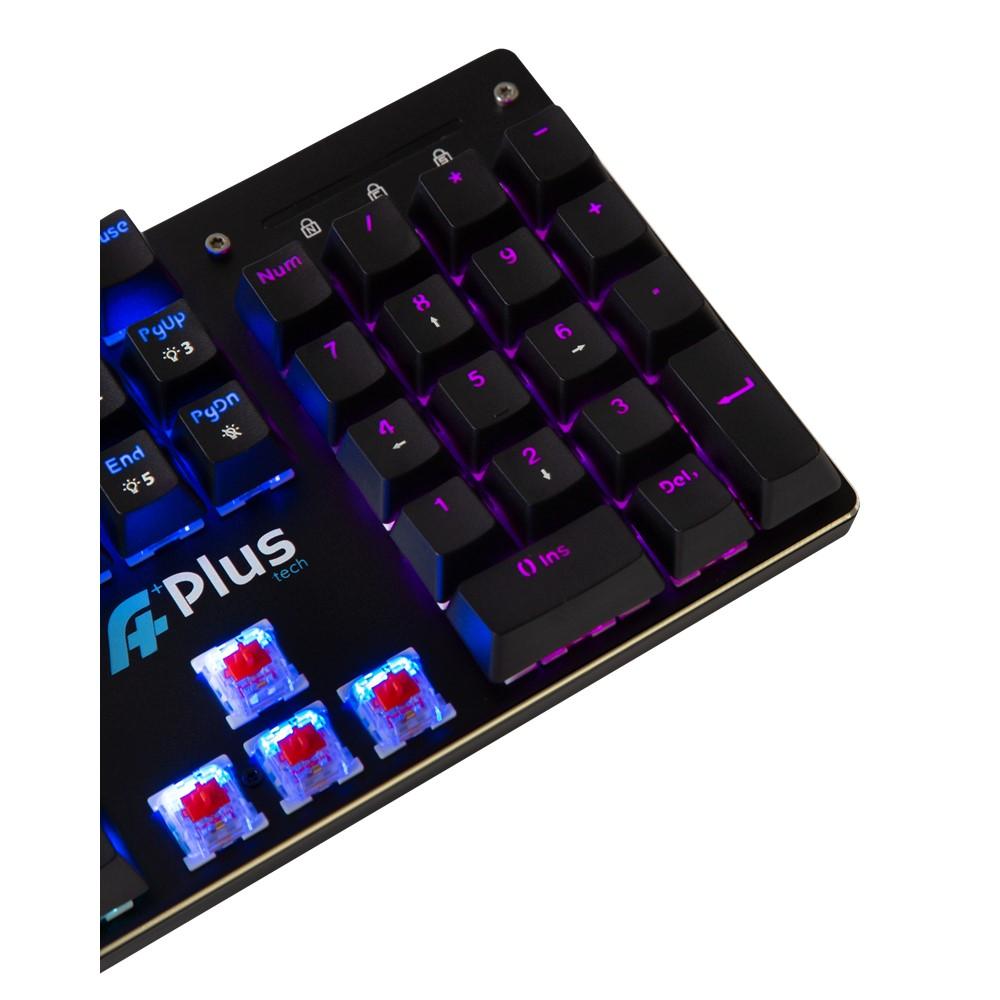 Teclado Mecânico Gamer A+ Plus Tech Khan Rainbow Switch Red