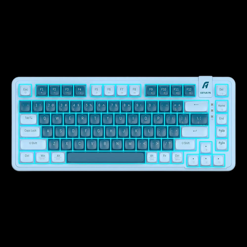 Teclado Gamer Mecânico Aplus Cetus 75 Switch Red Hotswap Led Azul - AK