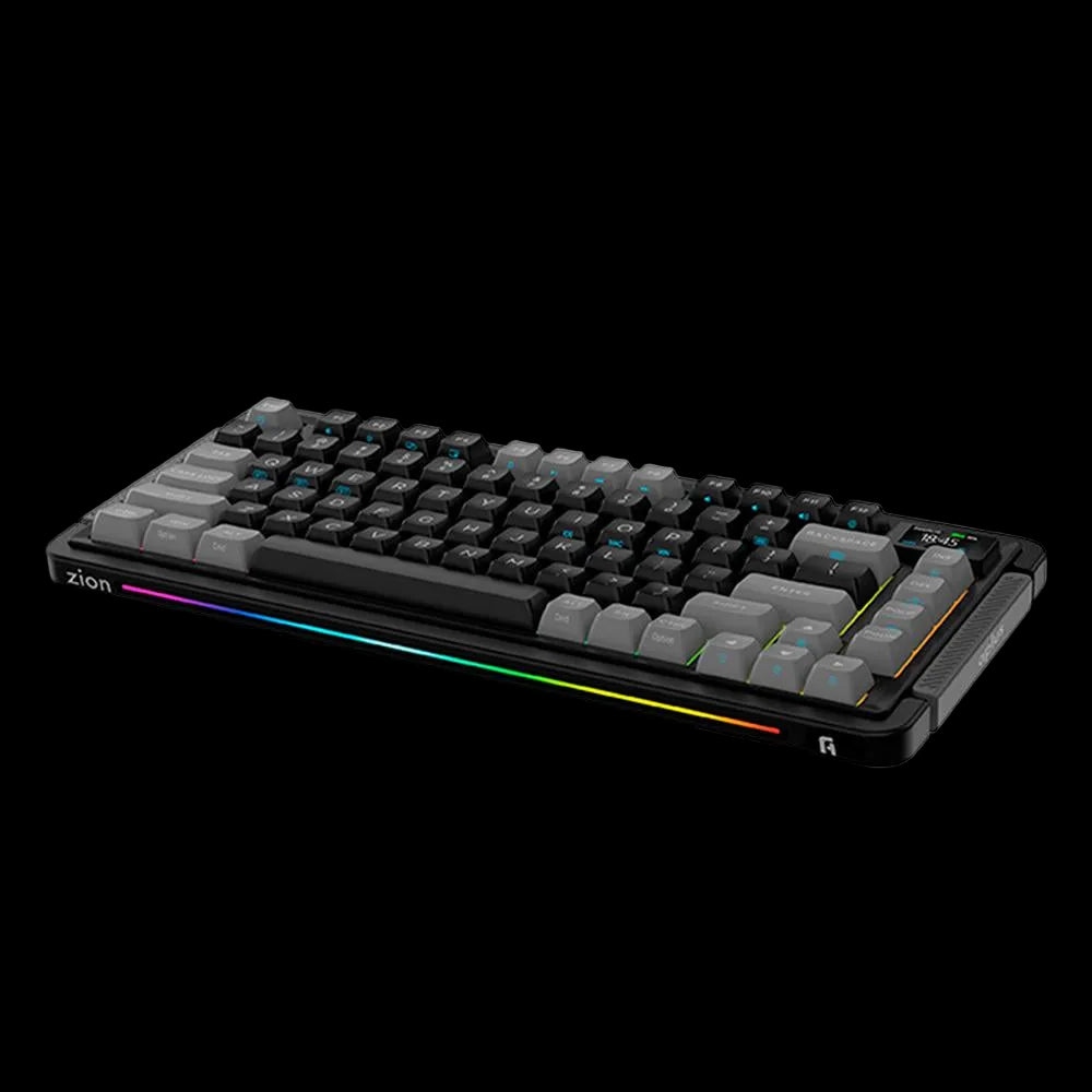 Teclado Gamer Mecanico Sem fio Aplus Zion Wireless Rgb Switch Yellow Visor Lcd